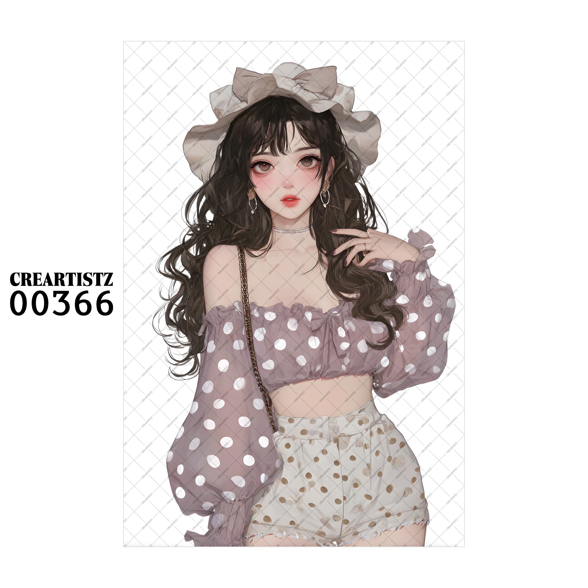 00366 ガール キュート オリジナル ペーパー/ステッカー 4枚セット CREARTISTZ