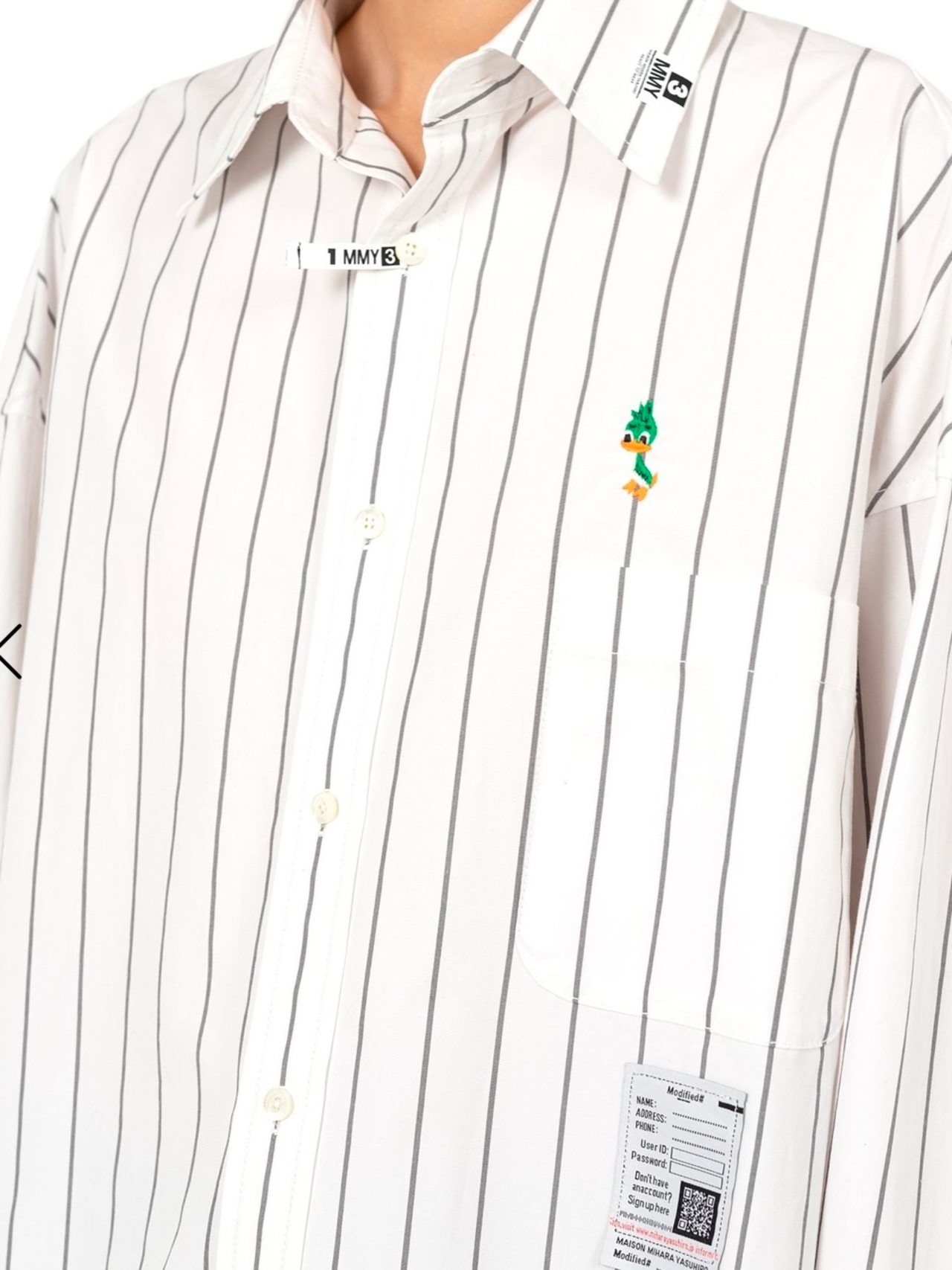 【25SS】Maison MIHARA YASUHIRO ミハラヤスヒロ /LEON Embroidered Stripe Shirt / オーバーサイズシャツ - 3