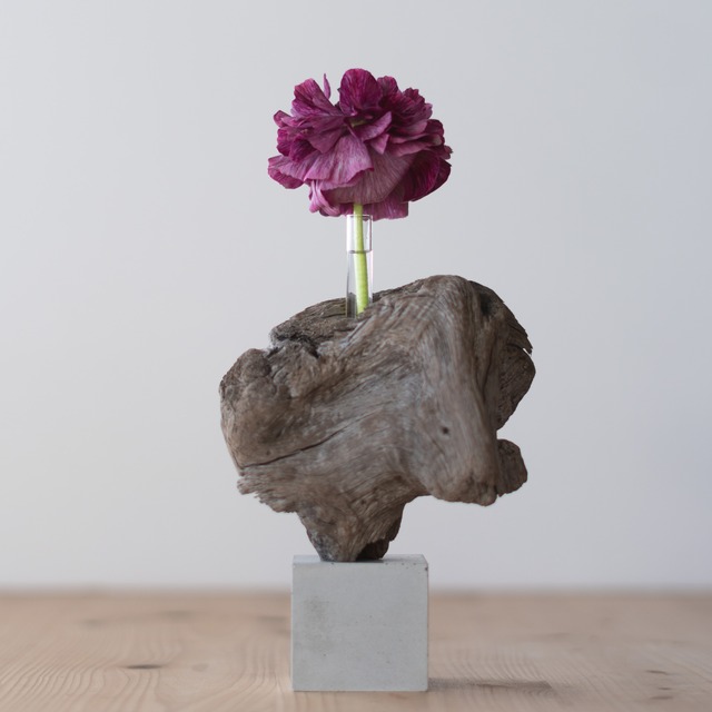 流木一輪挿し Cement S〔無塗装〕 no.126