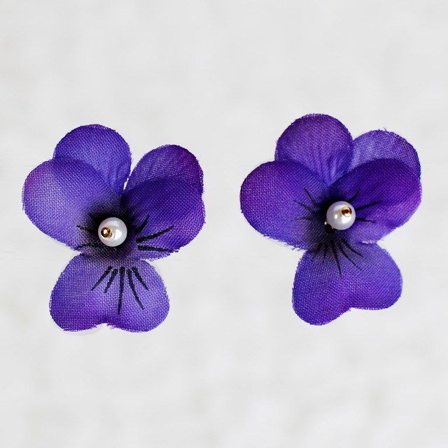 ビオラピアス イヤリング 紫 Twins