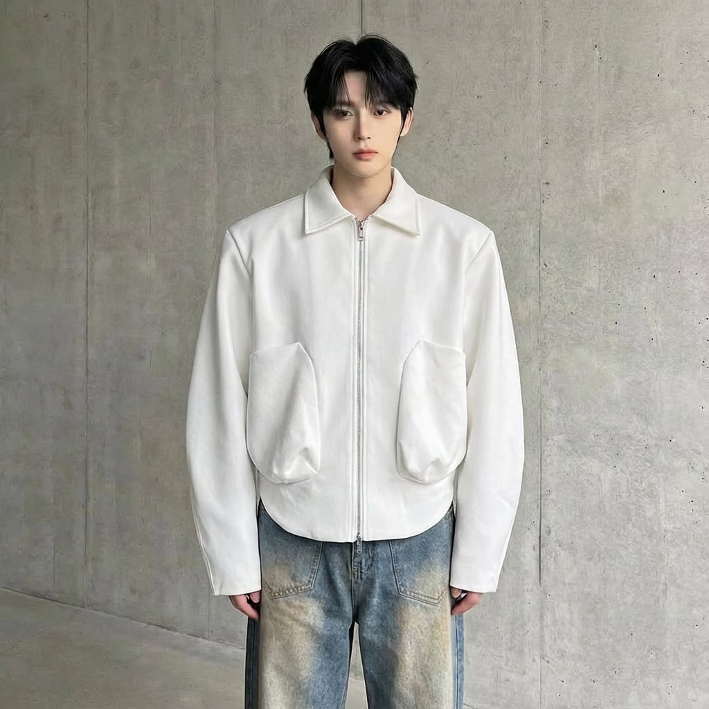 オーバーサイズ クレセントスリーブジップジャケット 2カラー D11453