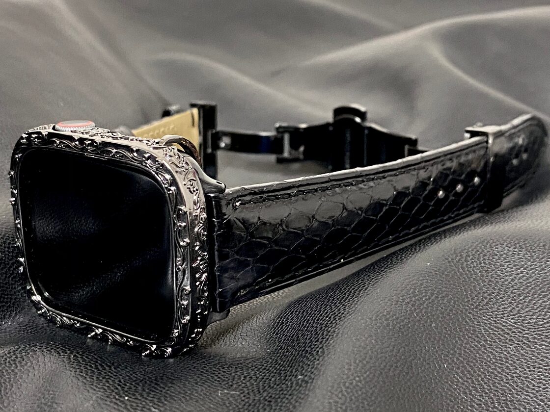 アップルウォッチシリーズ5/4用カスタムカバー&ベルトセット 耀く 