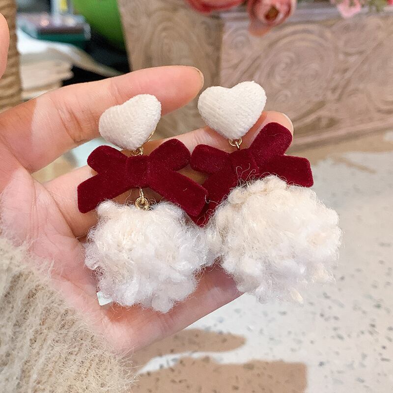 イヤリング レッドベルベットリボンオータムウィンター 秋物 冬物 指輪 ブラック・アイド・ピーズ13039728732