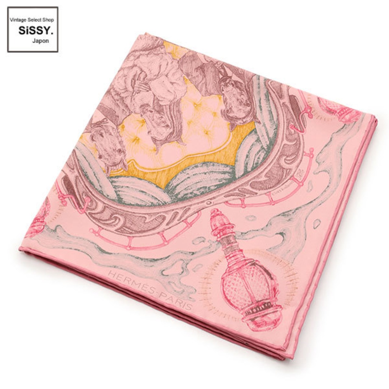 エルメス 21AW スカーフ 除か ツイリー シルク ピンク 緑 