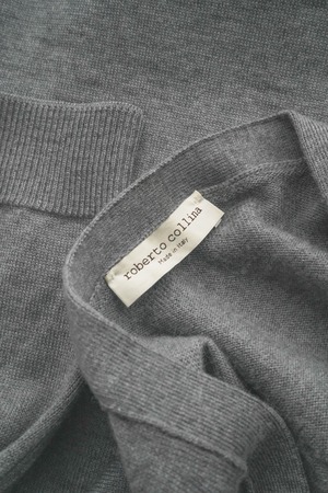 "ROBERTO COLLINA" Gray Color Wool Knit Cardigan Made in ITALY