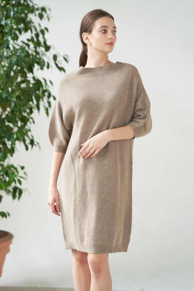 Boat Neck Puff Sleeve Dress