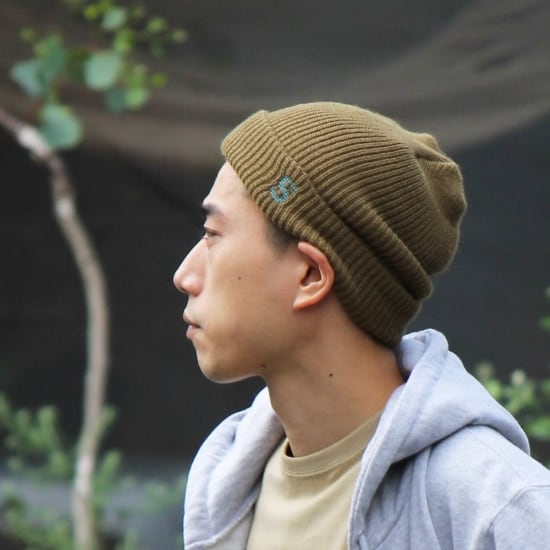 S LOGO WATCH CAP #BROWN