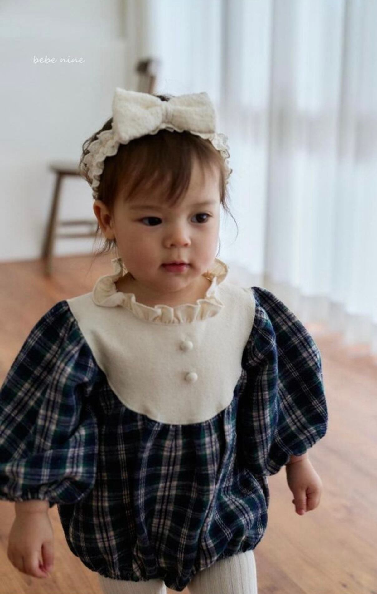 BEBENINE　チェックロンパース