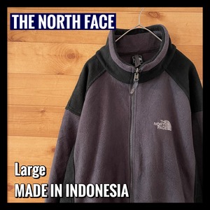 【THE NORTH FACE】刺繍ロゴ バックロゴ フリースジャケット ブルゾン Lサイズ ノースフェイス US古着