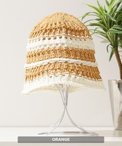 ◆ボーダー クロシェハット◆ch-25133