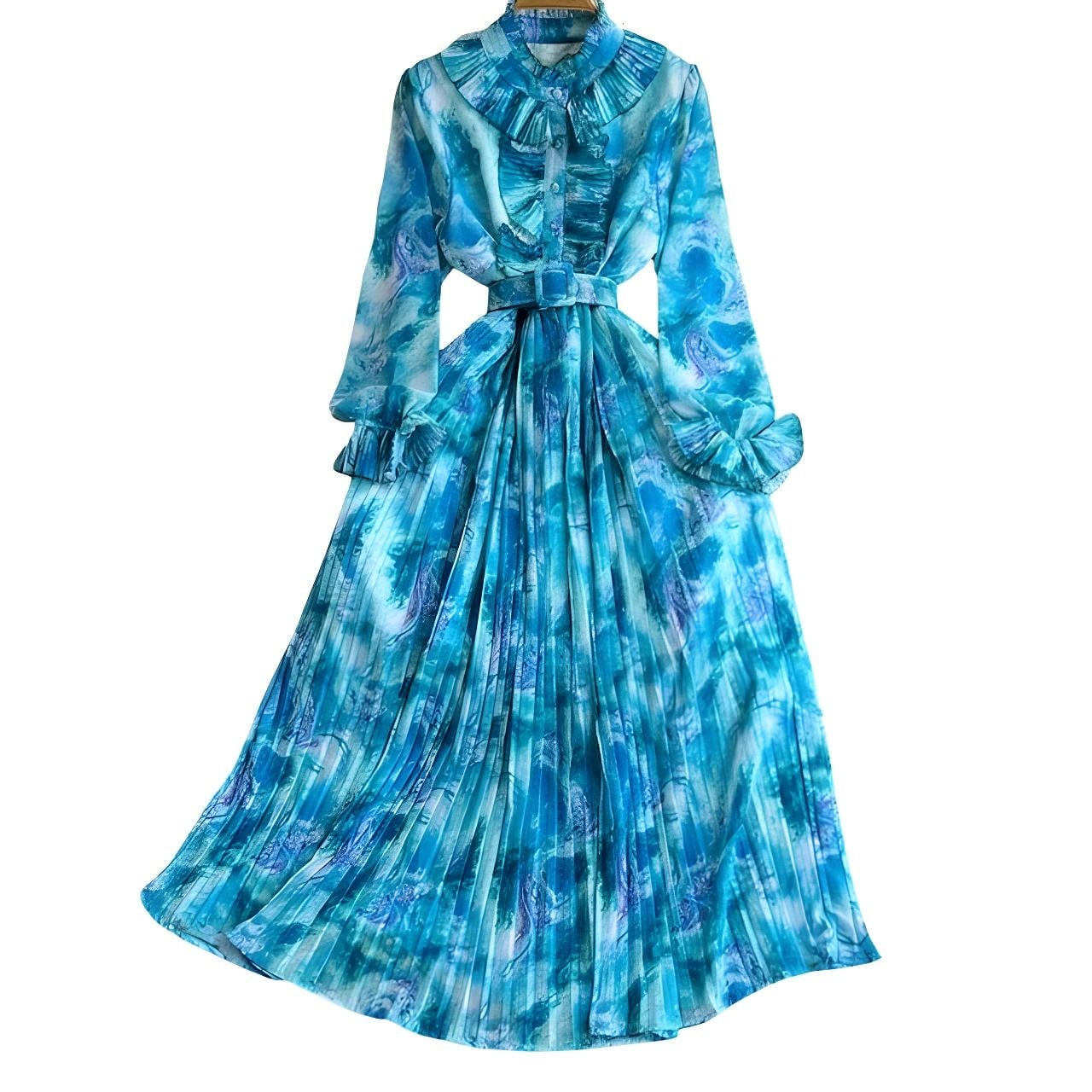 アクアプリーツワンピース L1782