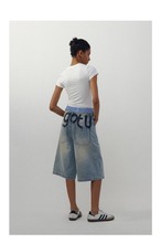 CONP Spray Paint Denim Shorts