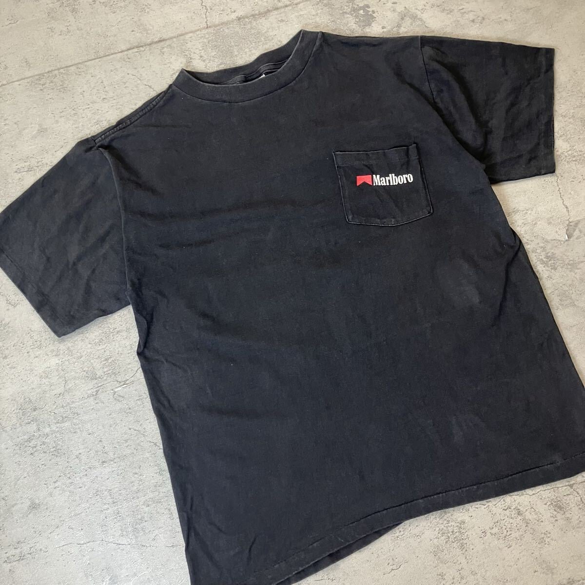 L相当】90s USA製 Marlboro Wild West Collection ポケットTシャツ