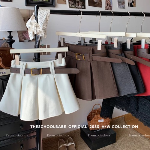 5色／ボックスプリーツミニスカート ・74611