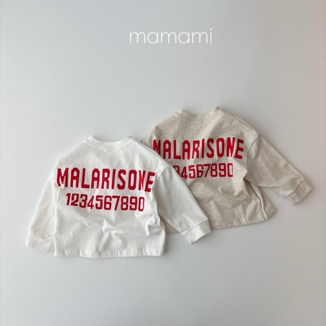 【取寄】mamami｜malarison number tee｜マラリソーネナンバーT｜XS-JL｜kids&jr｜26 spring