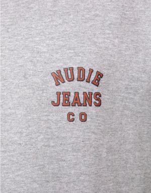 Nudie jeans 2022 ヌーディージーンズ SUMMER COLLECTION Roy Logo Tee Greymelange 半袖teeシャツ グレー