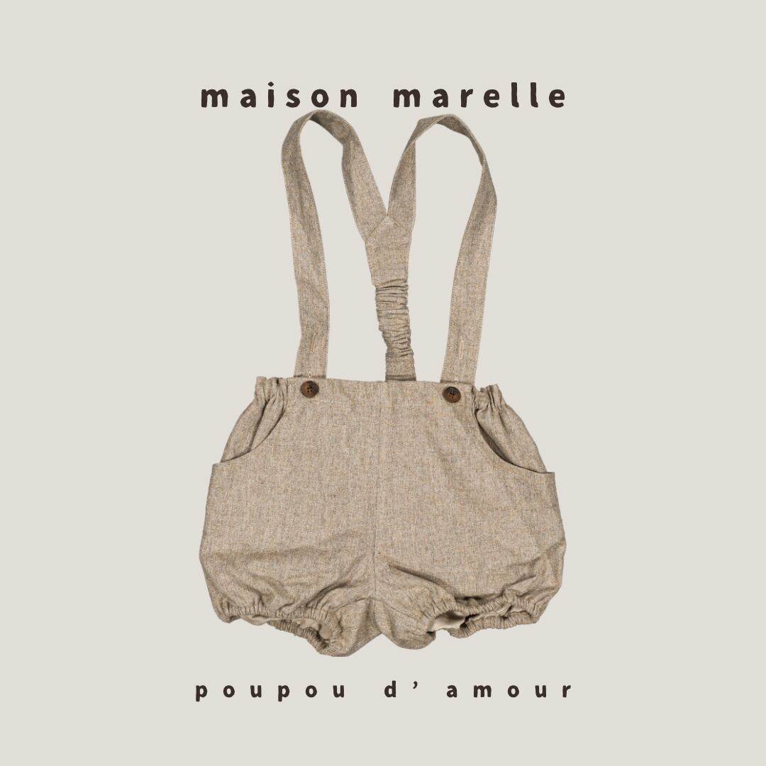 送料無料【予約】maison marelle|Bloomer straps TERNES - heathered oatmeal (11月上旬以降入荷予定)