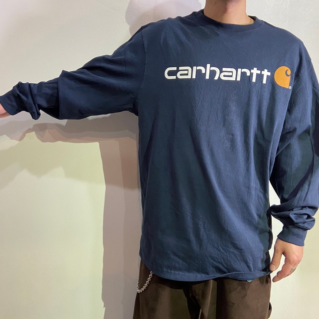 『送料無料』Carhartt カーハート　フロントロゴロンT　ネイビー　ストリート　ワーク
