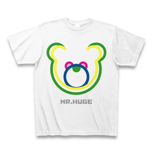 MR.HUGE DOUBLE LINE BEAR（ダブル　ライン　ベア）PRINTED Tシャツ　ホワイト×グリーン