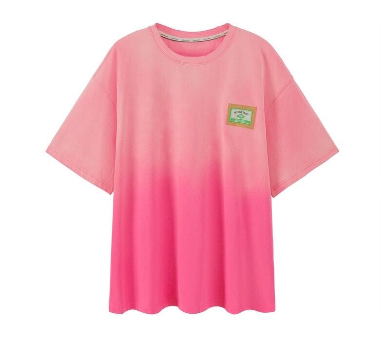 ユニセックス】Tシャツ グラデーション 緑 ピンク シャツ トップス