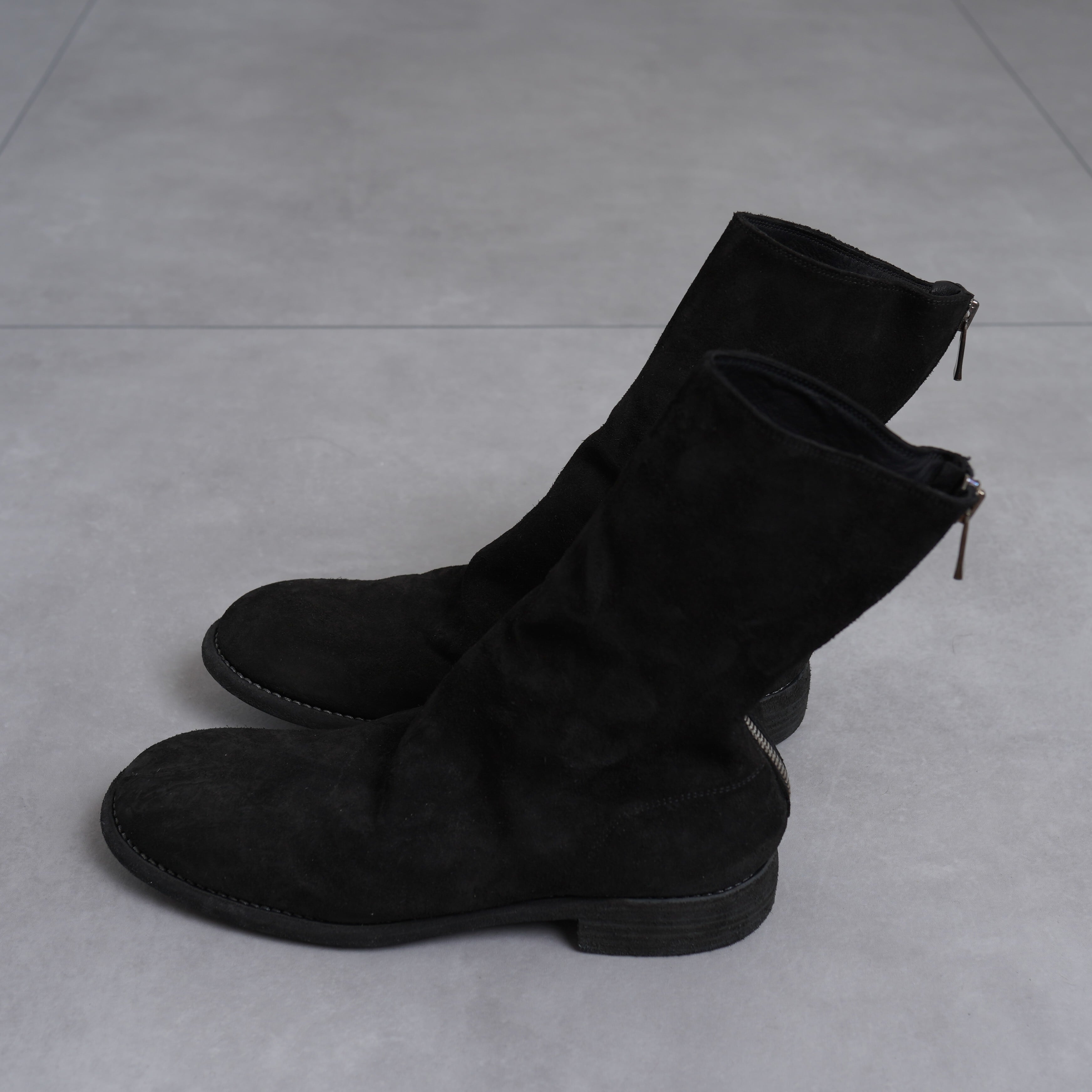 GUIDI / BACK ZIP MID BOOT 988 "HORSE REVERSE" / BLACK