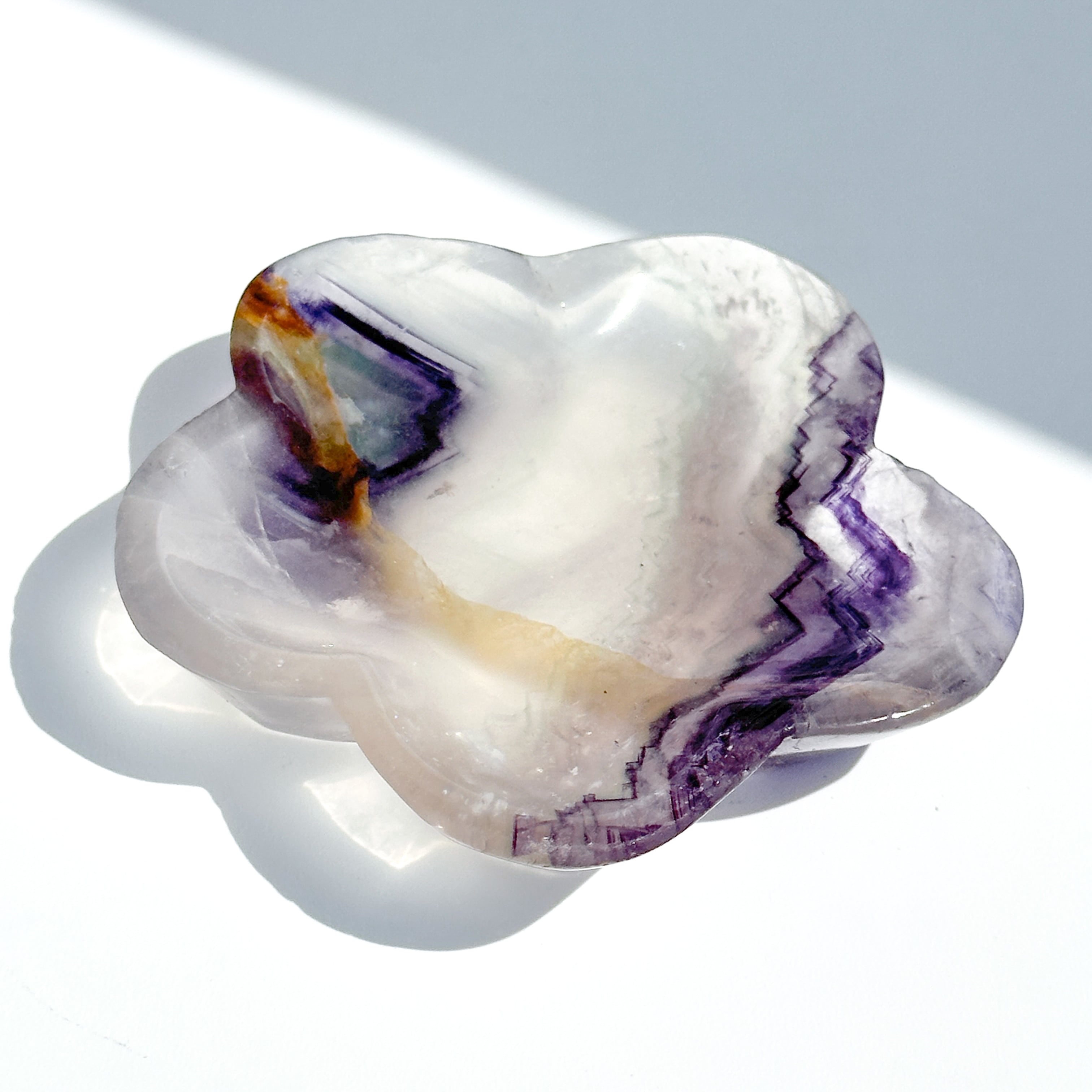 レインボーフローライト花型のうつわ03◇ RainbowFluorite ◇天然石・鉱物・パワーストーン・インテリア