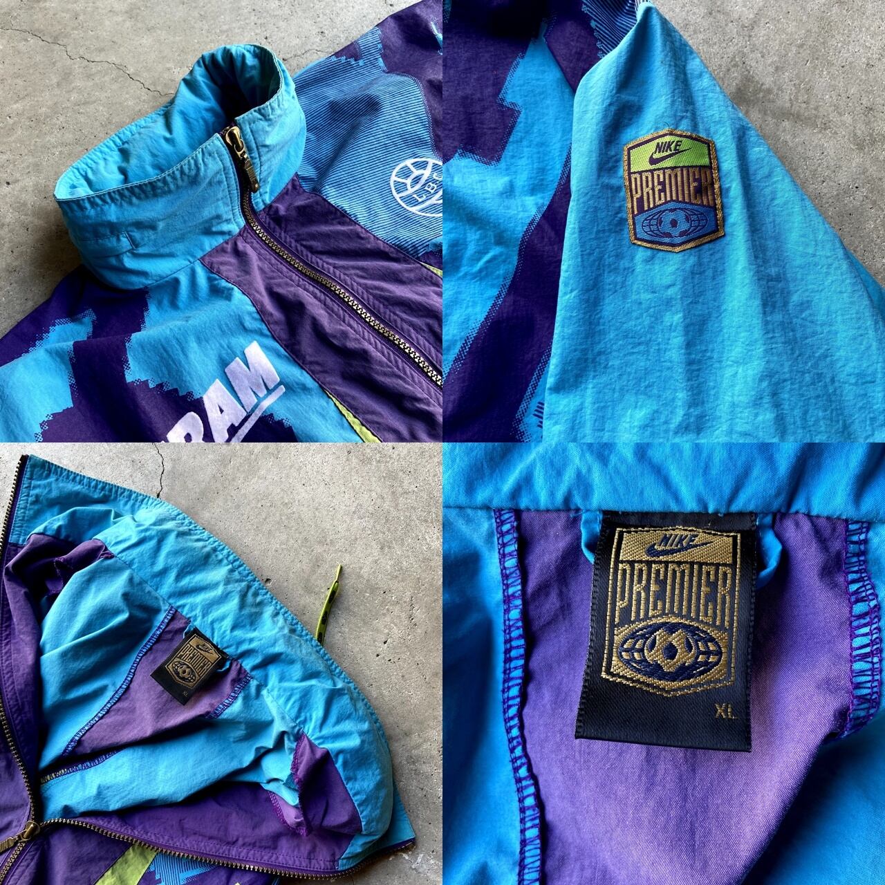90年代 NIKE PREMIER ナイキ フロッキープリント ナイロンジャケット 90年代 NIKE PREMIER ナイキ フロッキープリント ナイロンジャケット