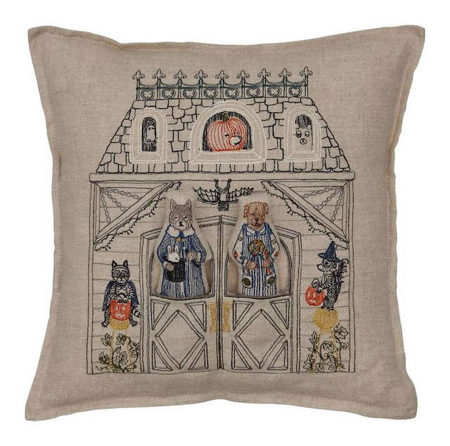 [廃番] CORAL&TUSK「Spooky House Pocket Pillow」不気味なお家 ポケット・縫いぐるみ付きクッションカバー 30x30cm  (コーラル・アンド・タスク)