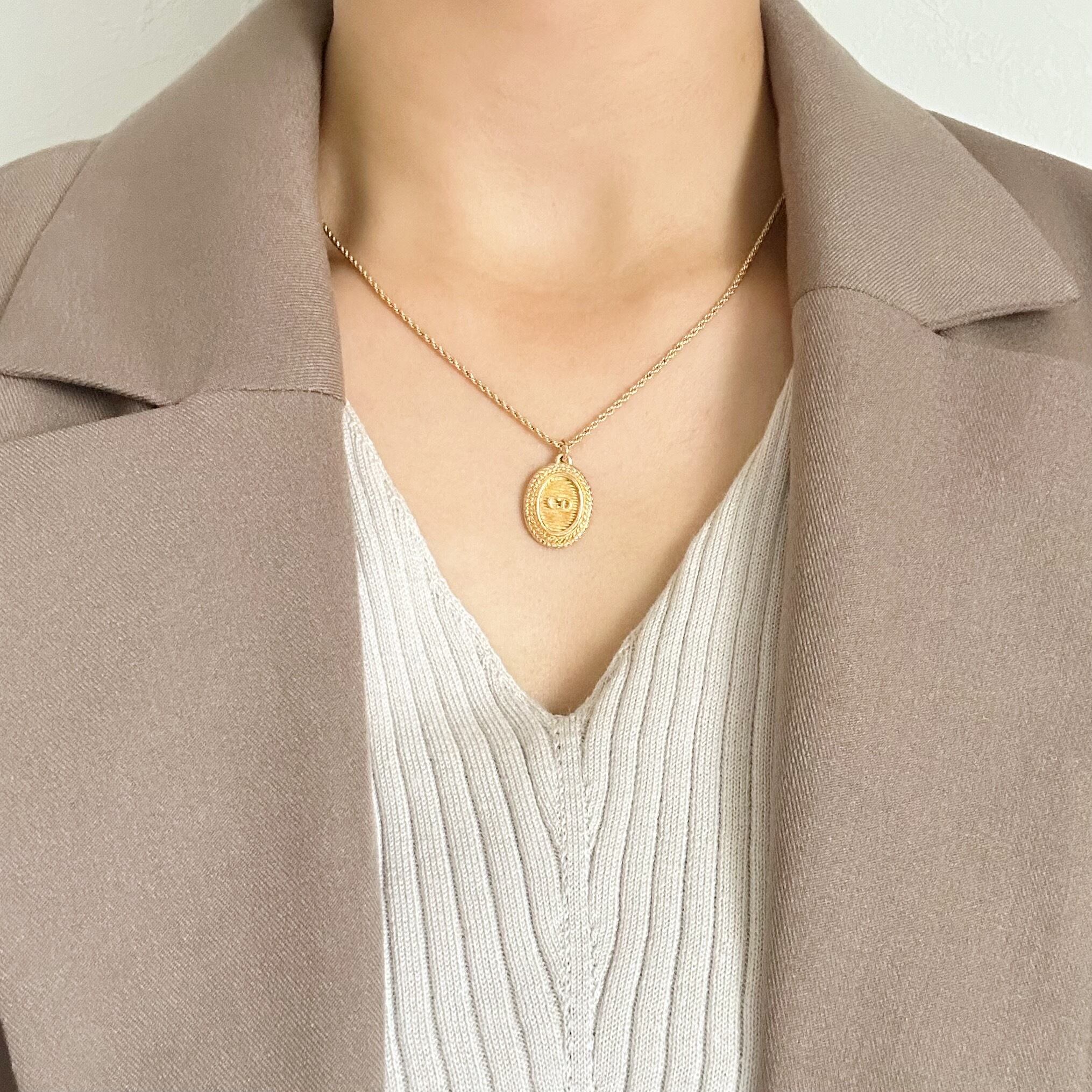 N5443】Christian Dior oval necklace/クリスチャンディオール