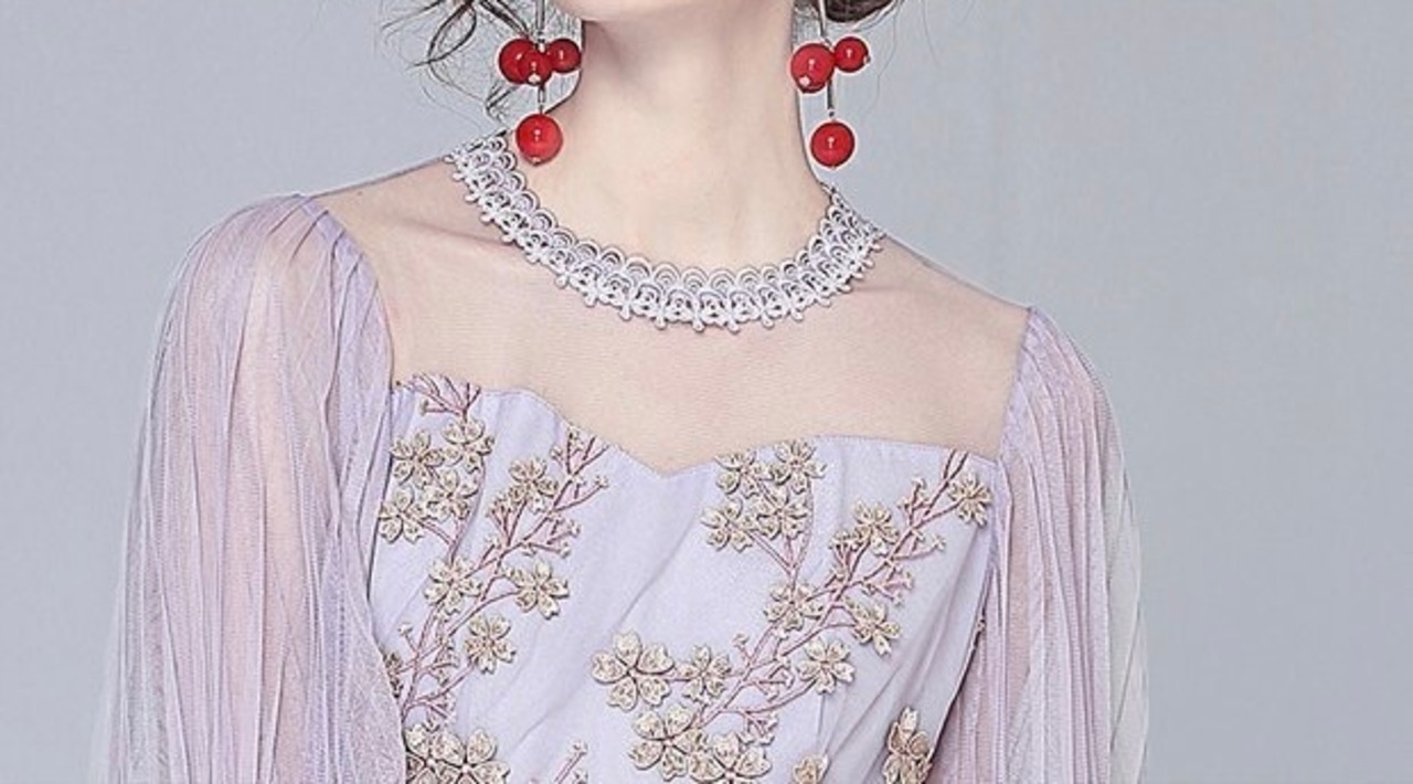 Elegant Embroidery Tulle  Dress 〖No.M07〗