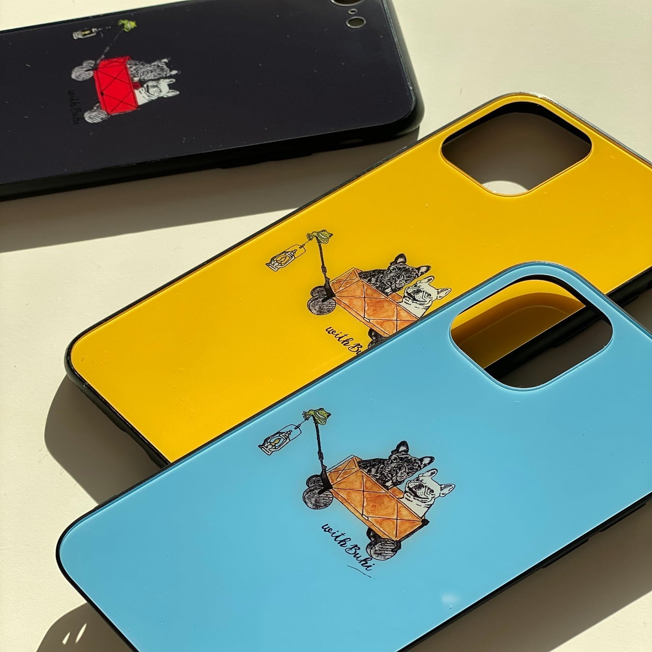 カートでお出かけ！ フレンチブルドッグ iPhoneケース フレブル ブヒ