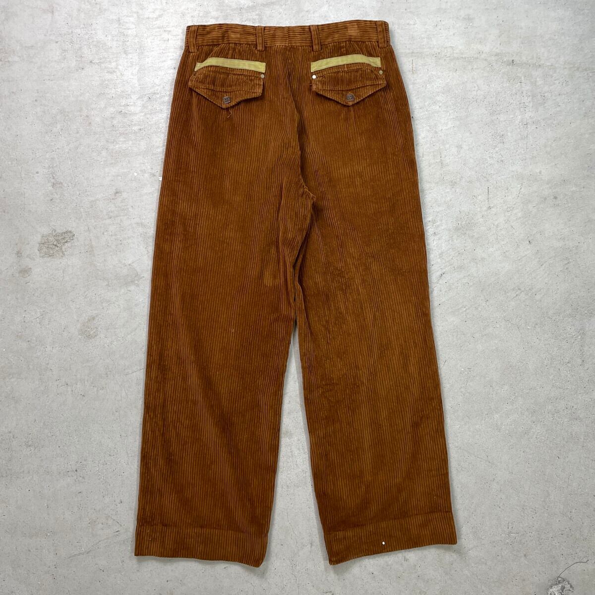70s Vintage 3タック コーデュロイバギーパンツ ブラウン W32相当 70s Vintage 3タック コーデュロイバギーパンツ ブラウン W32相当