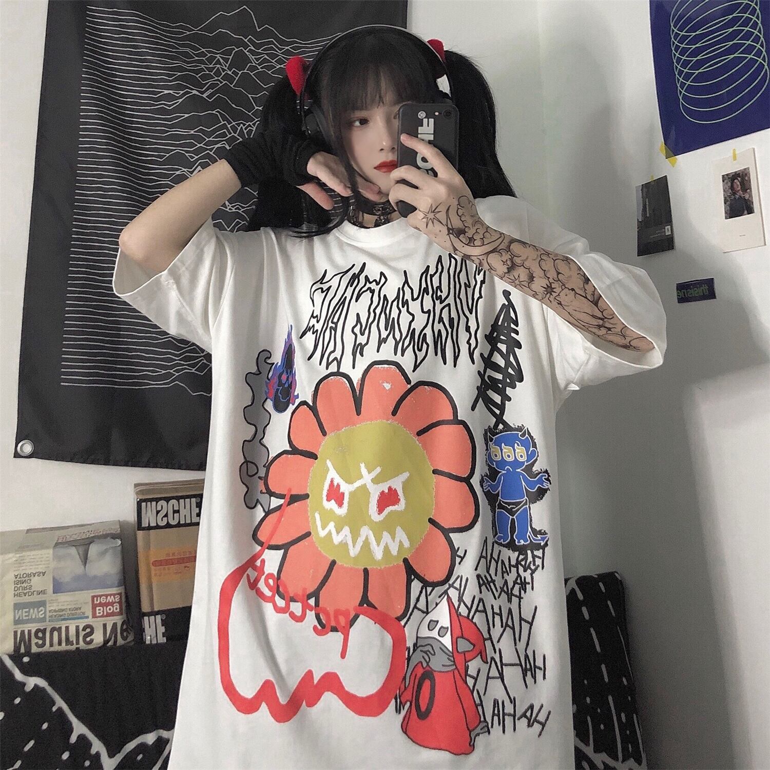 K⑫4 レディース シャツ オシャレ 原宿 デザイン 乙女 袖 上品 韓国 韓国ファッション 長袖 tシャツ[品番：KH000014899]｜VIVID LADY