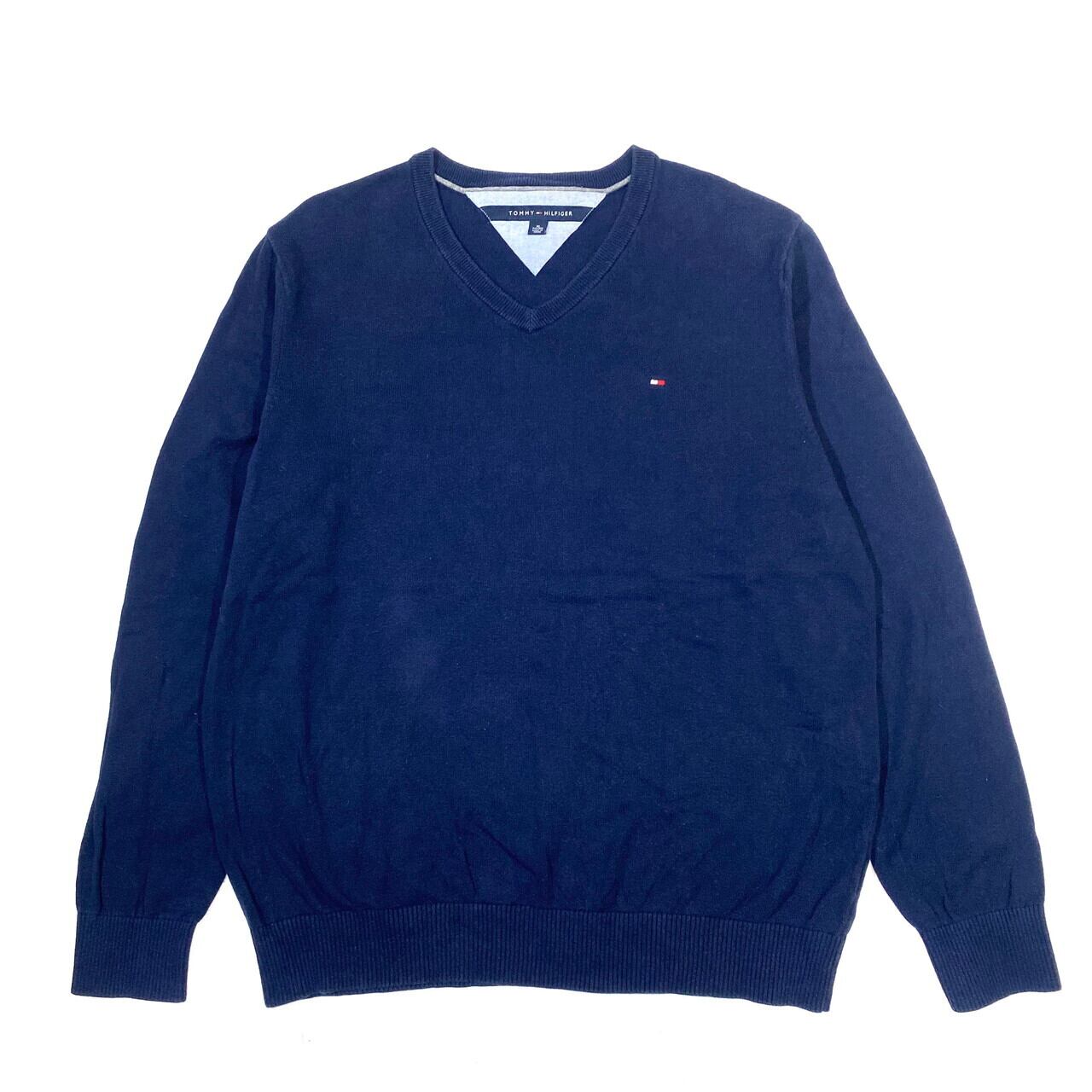 TOMMY HILFIGER トミーヒルフィガー コットンニットセーター ネイビー 