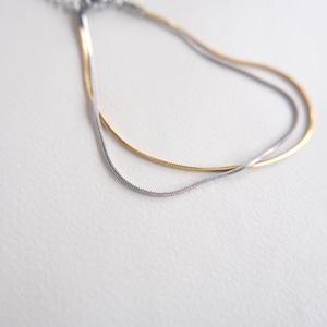 4/3(金)21時発売✳︎ステンレスツートンスネークチェーンブレスレット