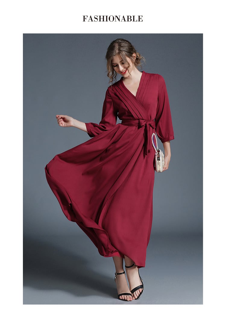 カシュクールロングワンピース