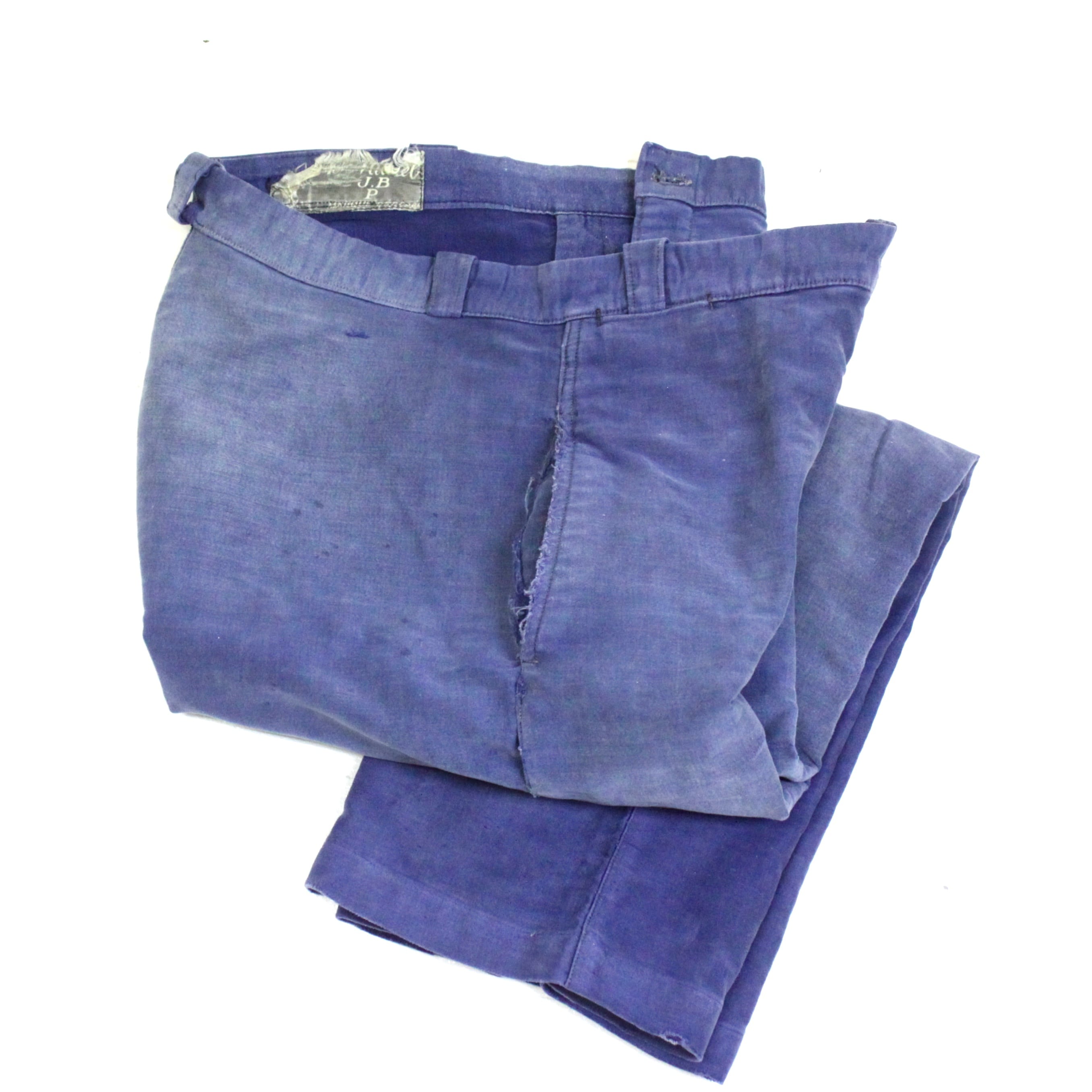 1950's French moleskin trousers インクブルー フレンチワーク コットンモールスキン ワークパンツ 50s 50年代 euro  vintage A St Michel ユーロワーク 古着 1494 | web_pee