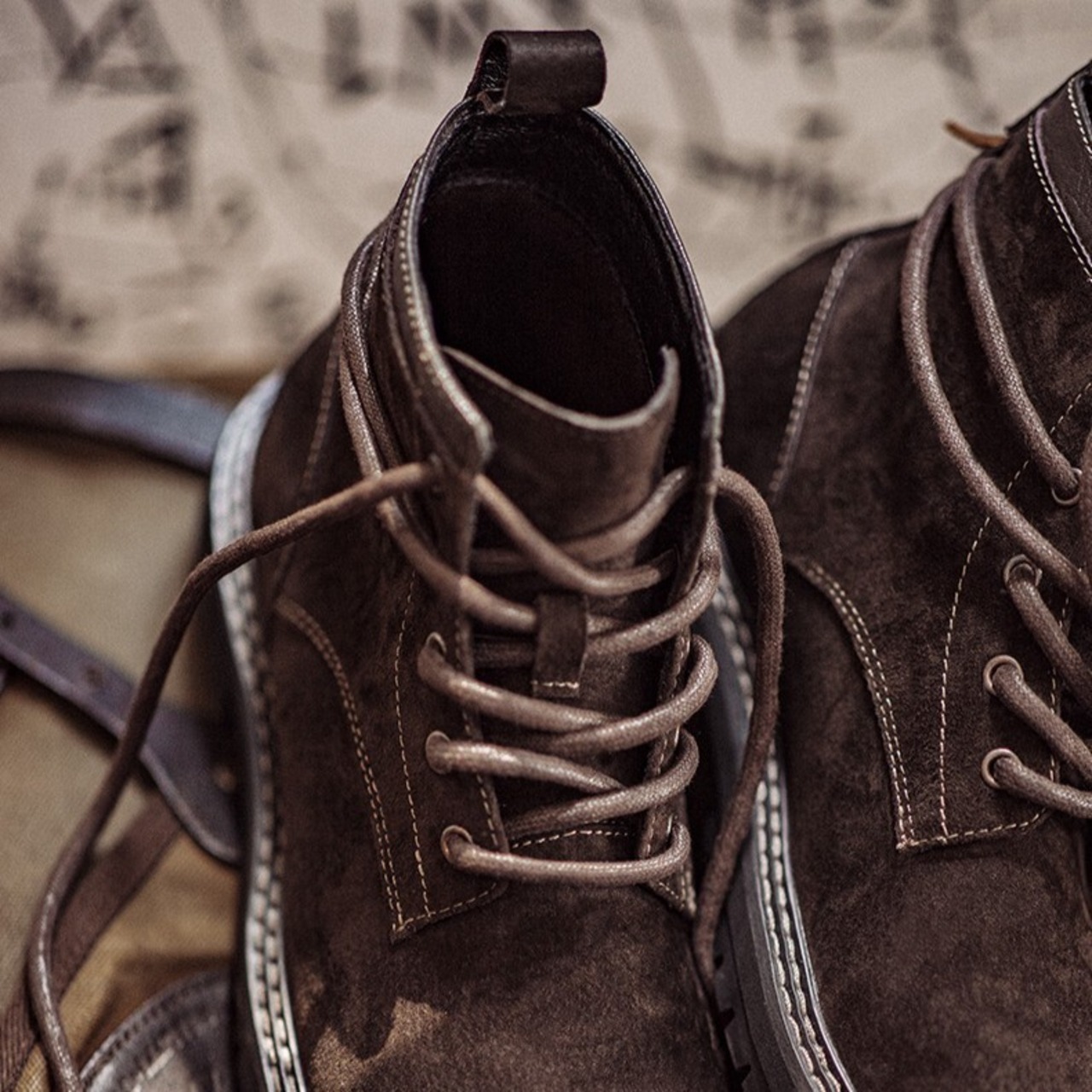 Genuine Leather Lace-up Boots / 本革 レザー レースアップ ブーツ
