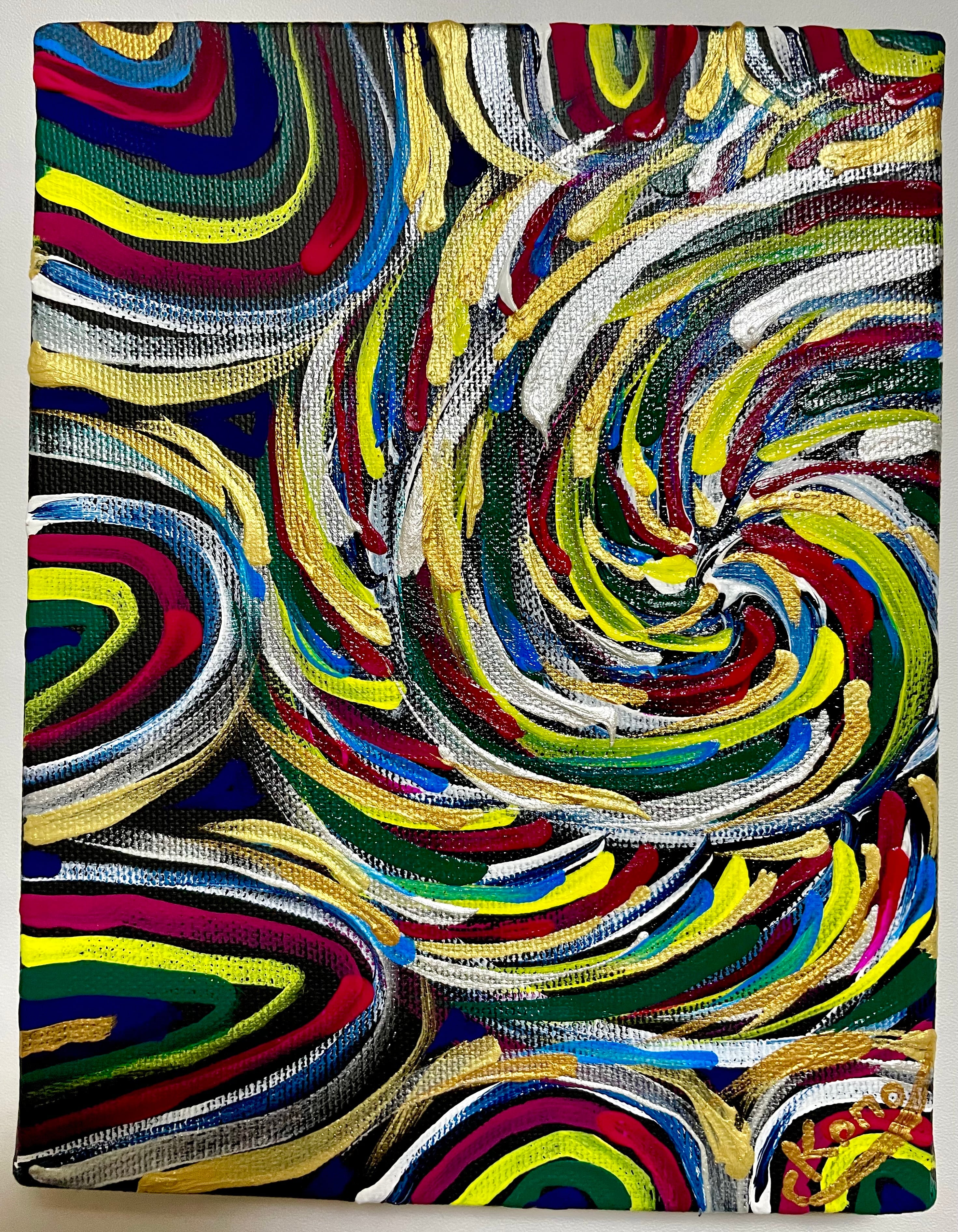 サイケデリックサン」 アクリル画 キャンバスSM(227mm × 158mm) | KONO