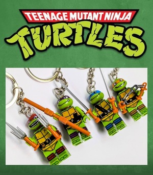 【ブロックフィギュアキーホルダー★各種★】『ティーンエイジ・ミュータント・ニンジャ・タートルズ』（Teenage Mutant Ninja Turtles） 〚アメリカン雑貨 アメトイ〛