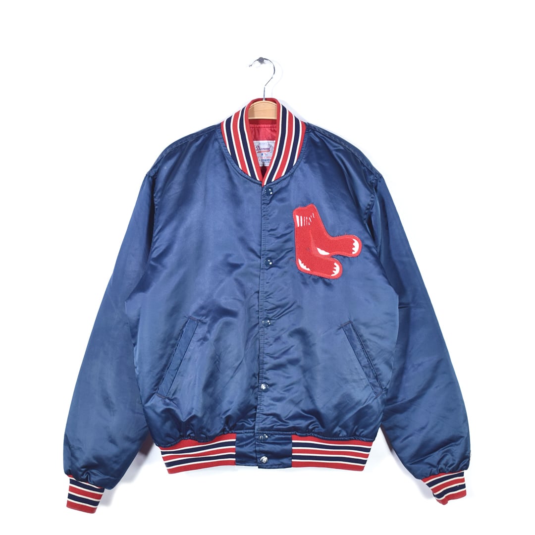 90s スターター ボストンレッドソックス USA製 ヴィンテージナイロンジャケット MLB メジャーリーグ 紺 ネイビー STARTER サイズL 古着 @DZ0556