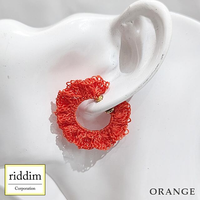 レース ノンホール フープ ピアス[ riddim ] リディム イヤリング | riddim