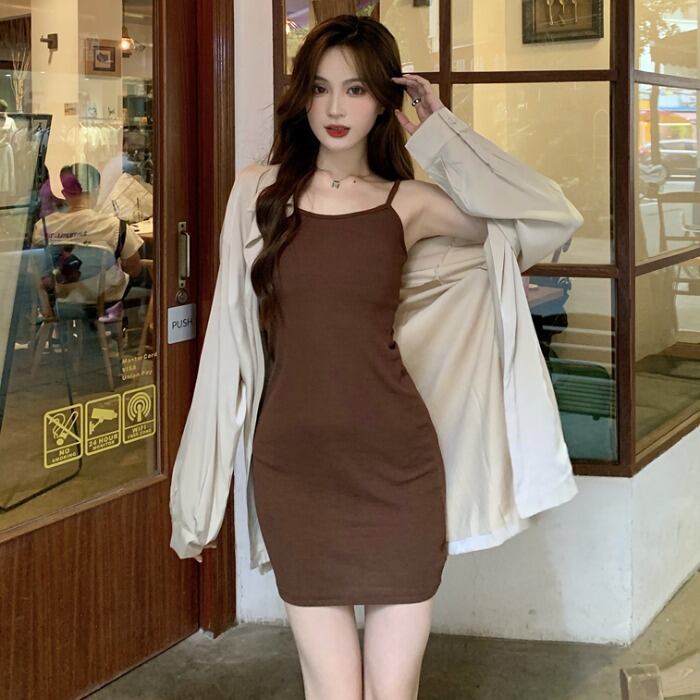 レディースオータムニットスカート ルーズシャツ ロング 秋物 ドラファッションホール41537109680