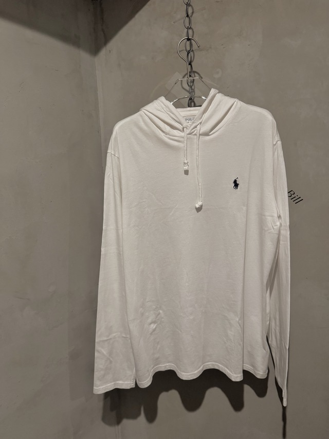 POLO RALPH LAUREN cotton 100% white hoodie(Bill vintage)