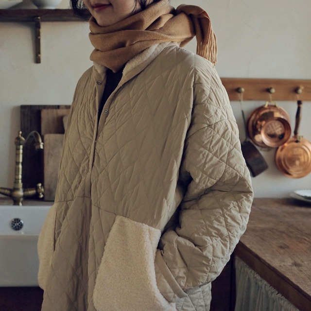 «sold out»«ママサイズ»«bien a bien» エストキルティングアノラック 2colors