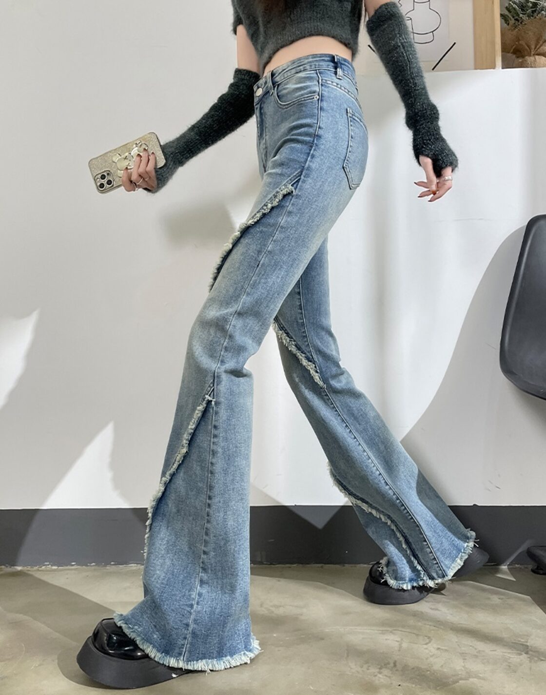デニムパンツ レディース フレア ジーンズ ストリート フレア ジーパン 