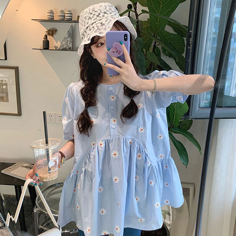 トップス プリント柄シャツ サマースタイルプリーツ 夏物 萌量不足33182191272