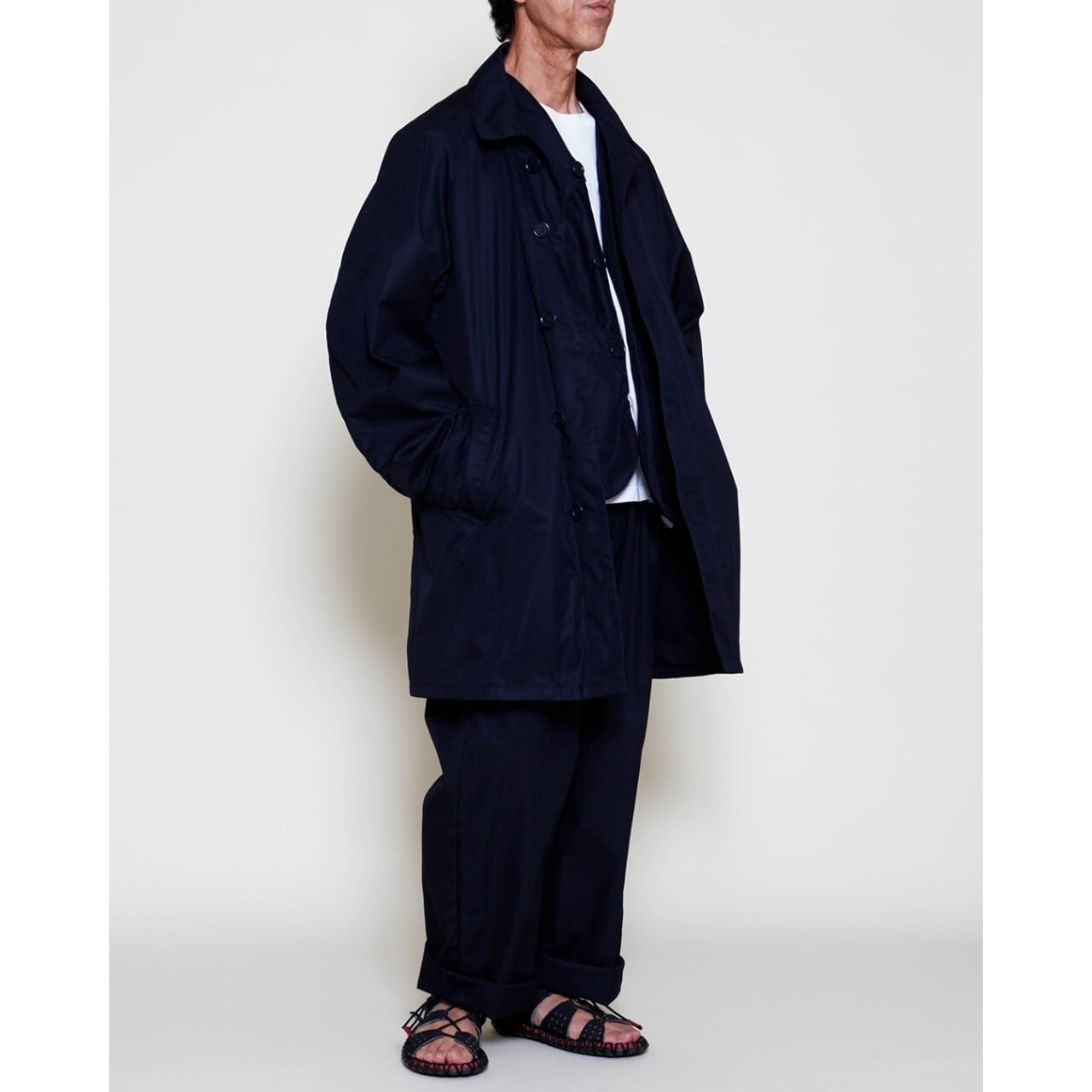 CORONA ウール ダスターコート L ネイビー CORONA(コロナ)/CORONA・UP DUSTER COAT ウールメルトンダスターコート