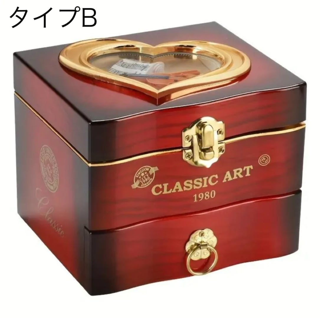 ジュエリーボックス 回転するバレエ人形 オルゴール 2色展開 ホワイト