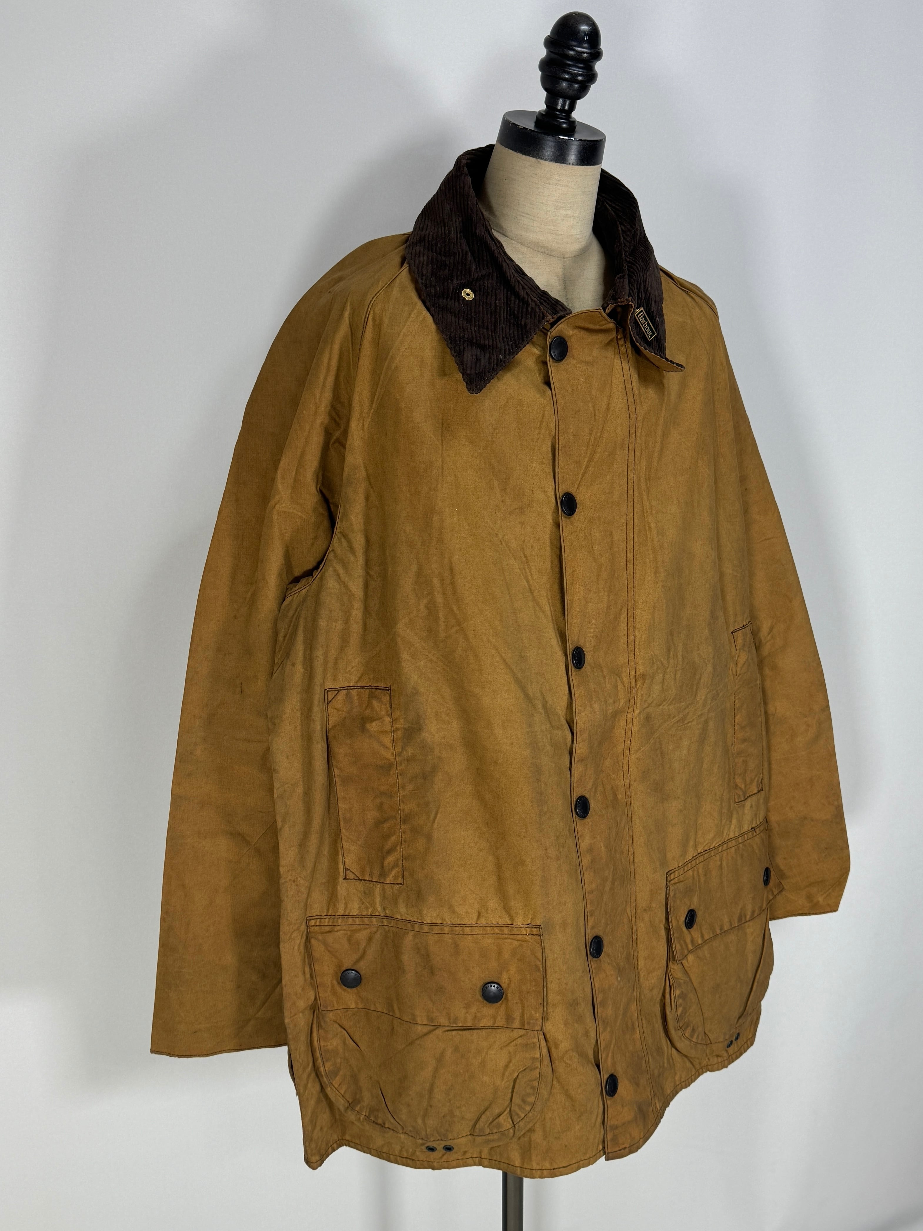 93年製「44」バブアー/barbour○ボーダー/3クラウン○セージ☆オリーブ 